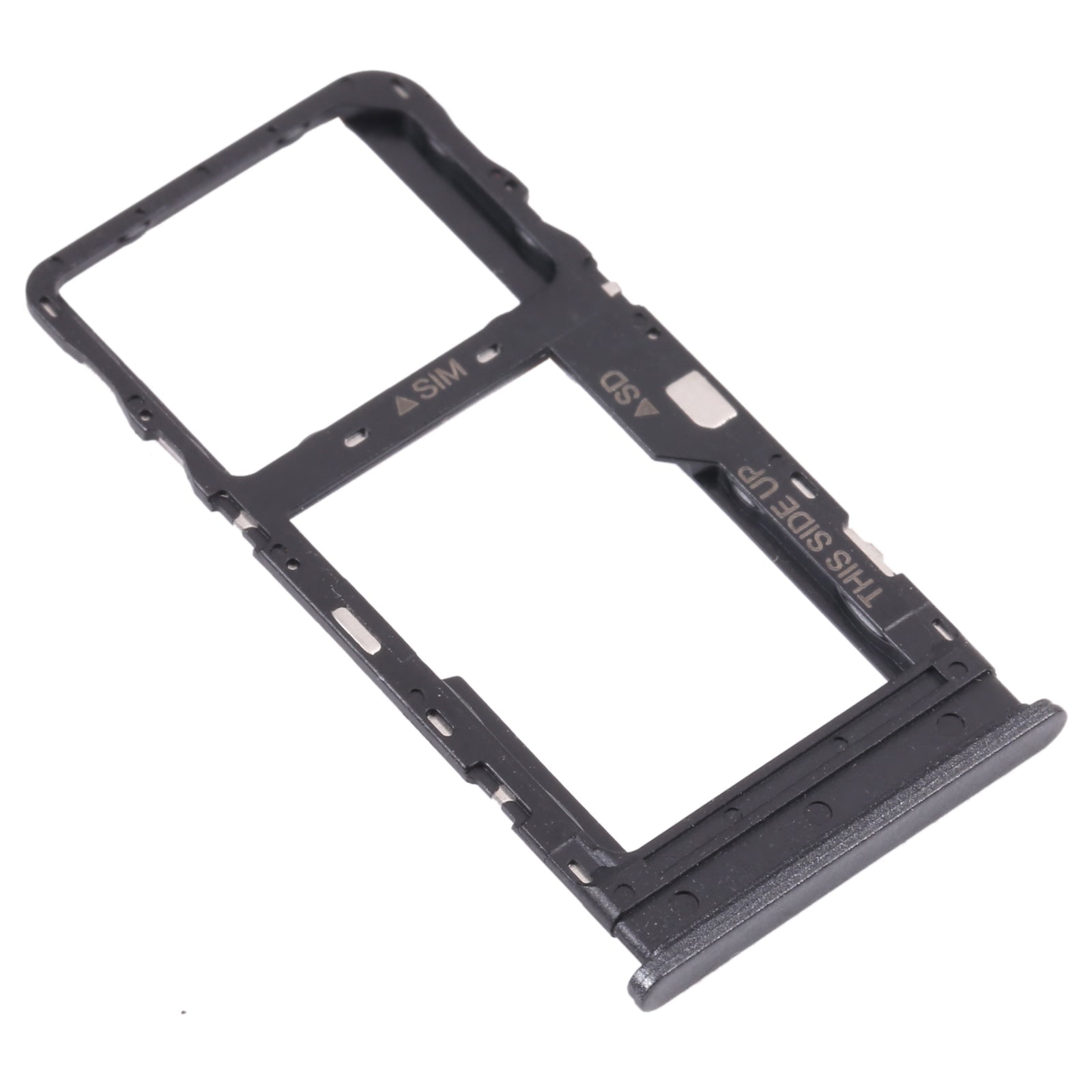 Original SIM Card Tray + Micro SD Card Tray for TCL 10L/10 Lite T770H T770B(Black)