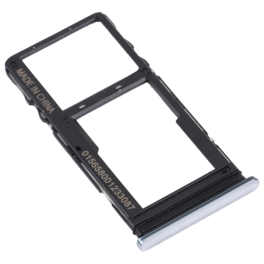 Original SIM Card Tray + Micro SD Card Tray for TCL 10L/10 Lite T770H T770B(Silver)