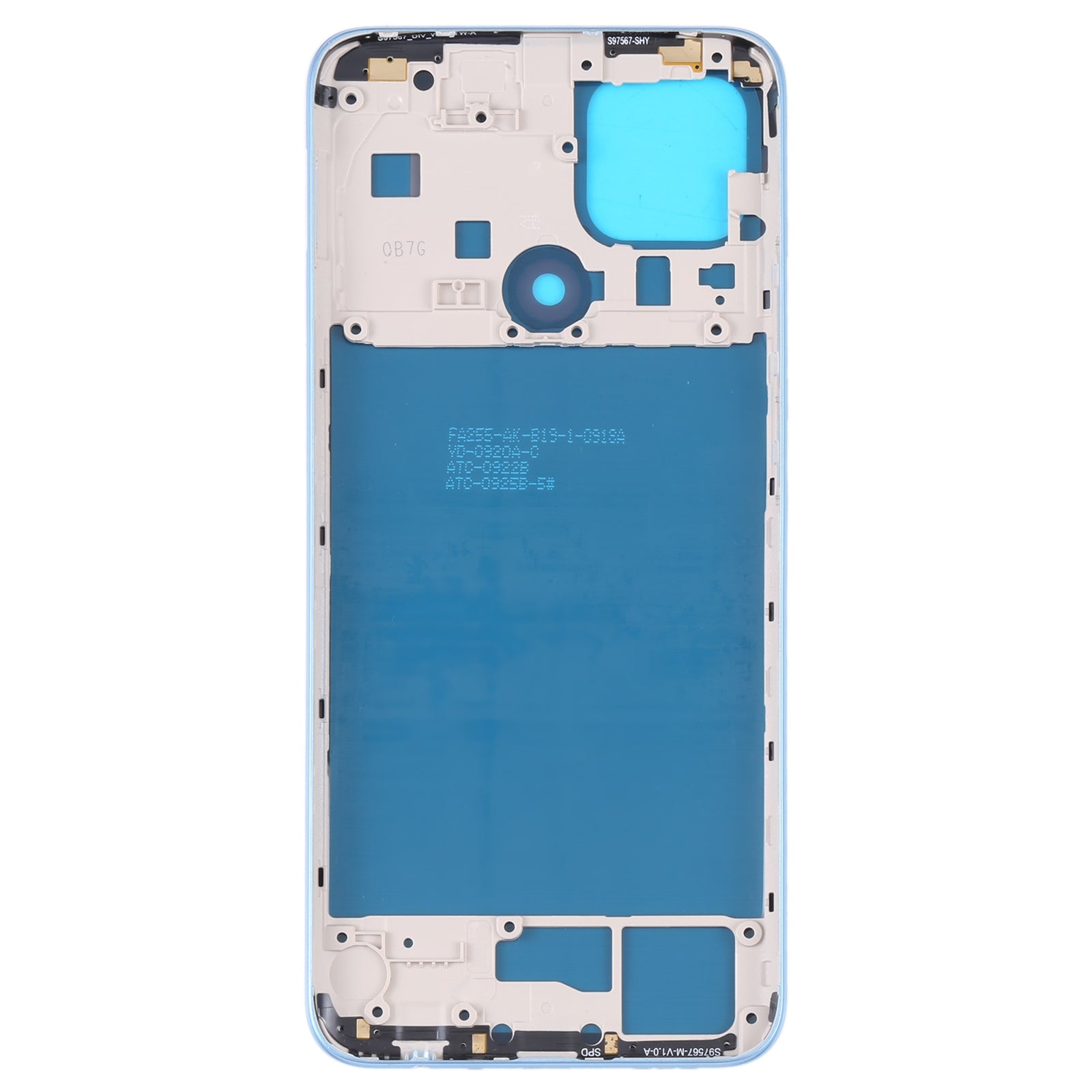 For OPPO A15/A15S/A35 Battery Back Cover with Middle Frame (Blue)