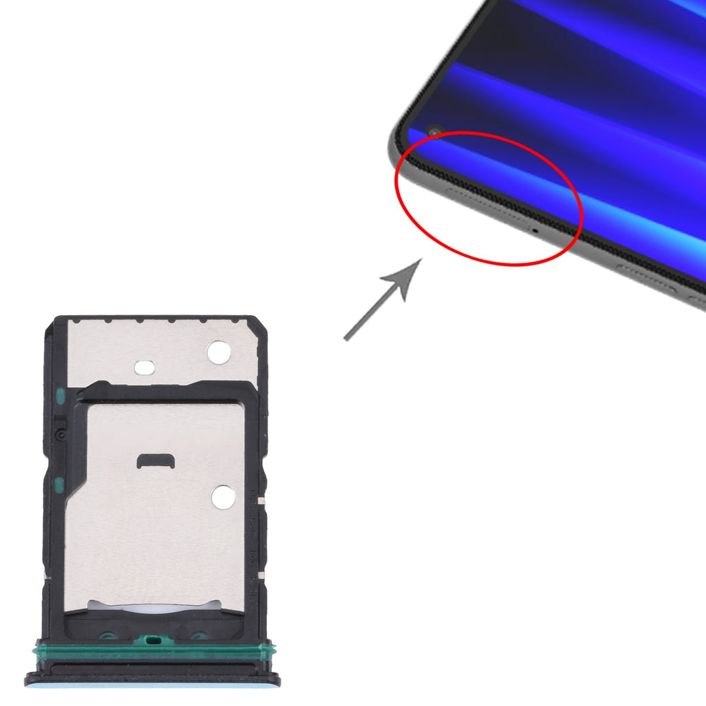 For OnePlus Nord CE 2 5G SIM Card Tray + SIM Card Tray + Micro SD Card Tray (Green)