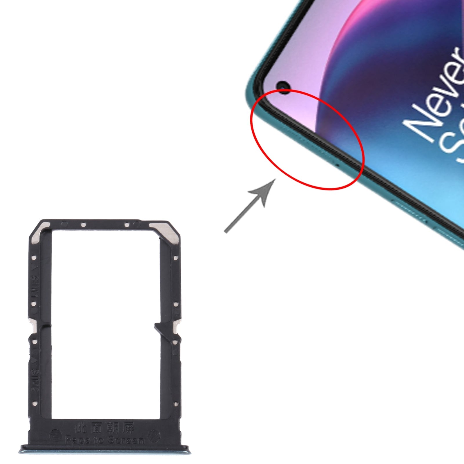 For OnePlus Nord CE 5G EB2101 / EB2103 SIM Card Tray + SIM Card Tray(Green)