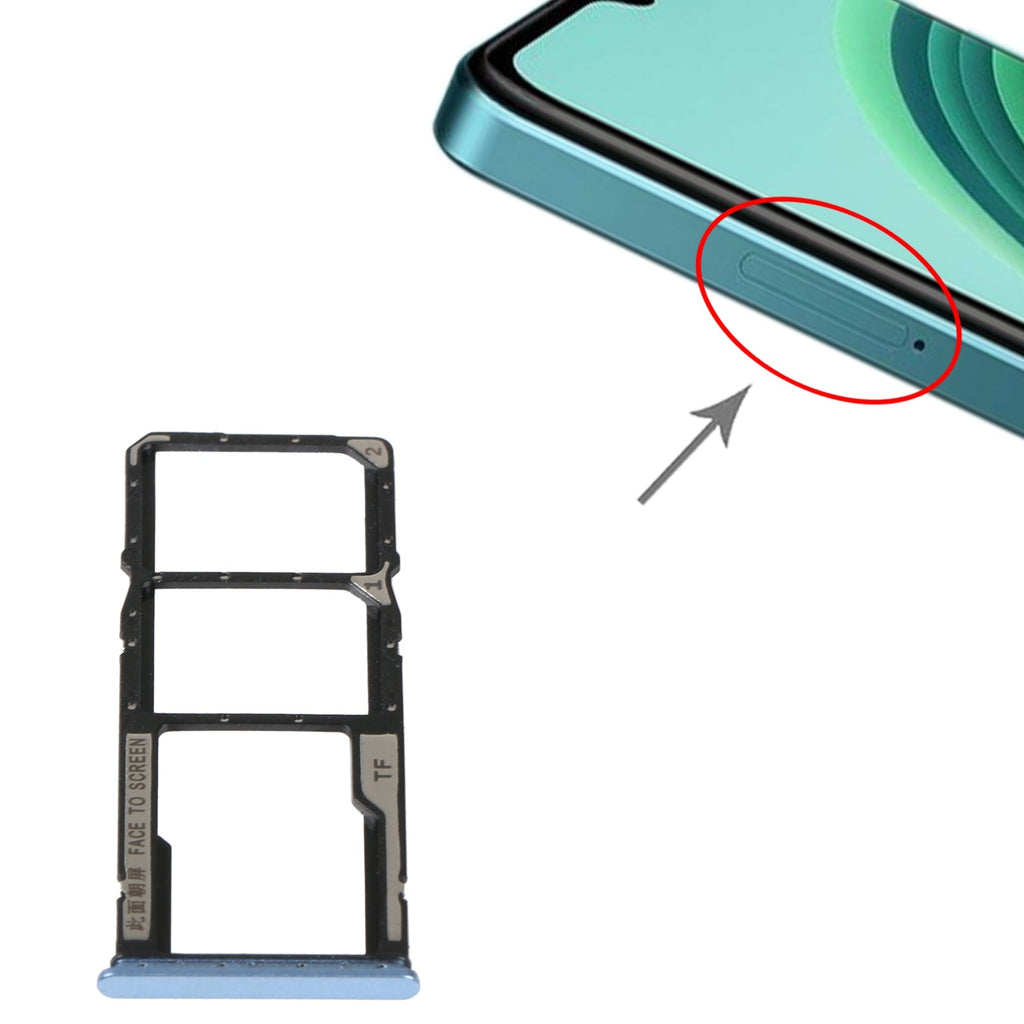 SIM Card Tray + SIM Card Tray + Micro SD Card Tray For Xiaomi Redmi Note 11E (Blue)