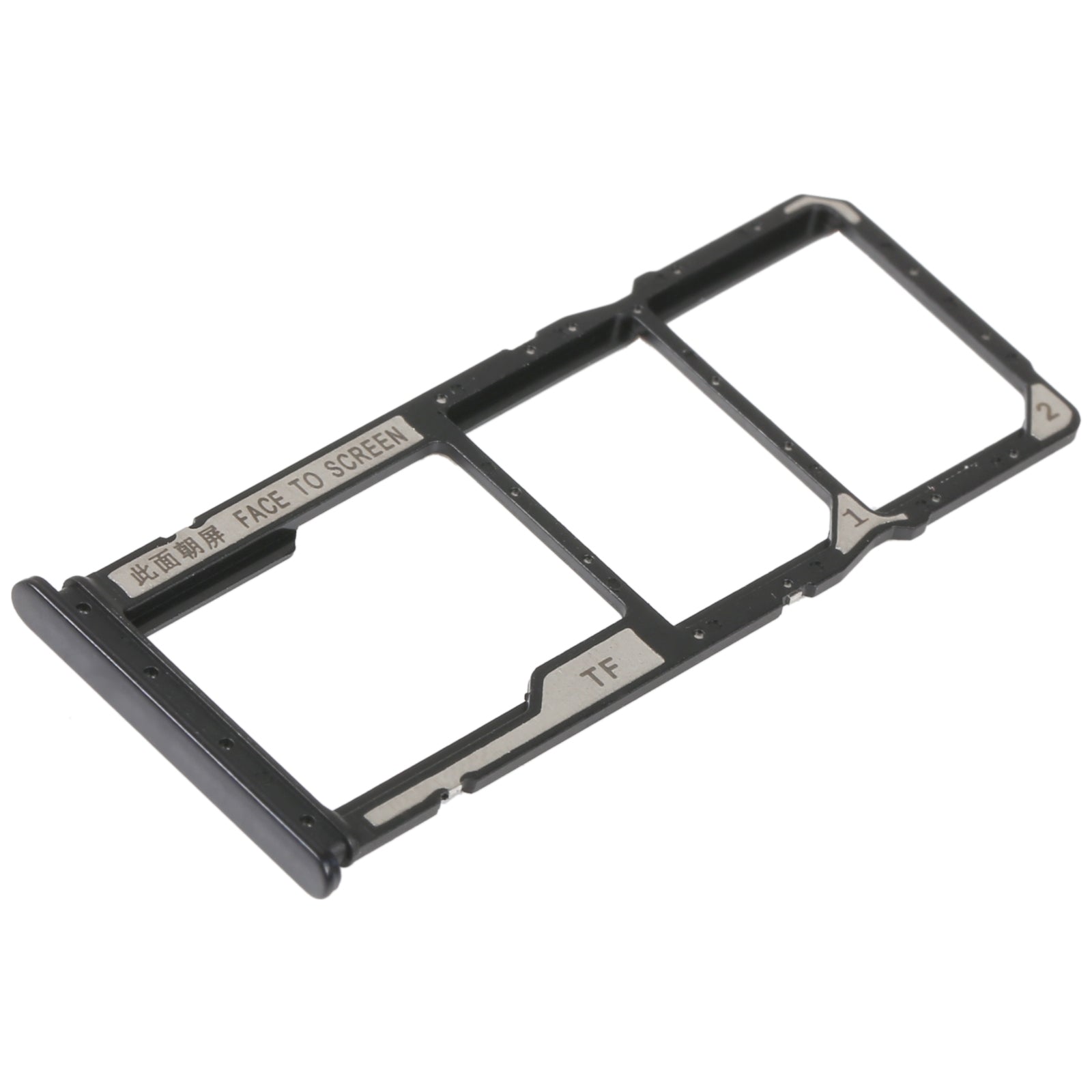 SIM Card Tray + SIM Card Tray + Micro SD Card Tray For Xiaomi Redmi 10C/Redmi 10 India/Poco C40(Black)