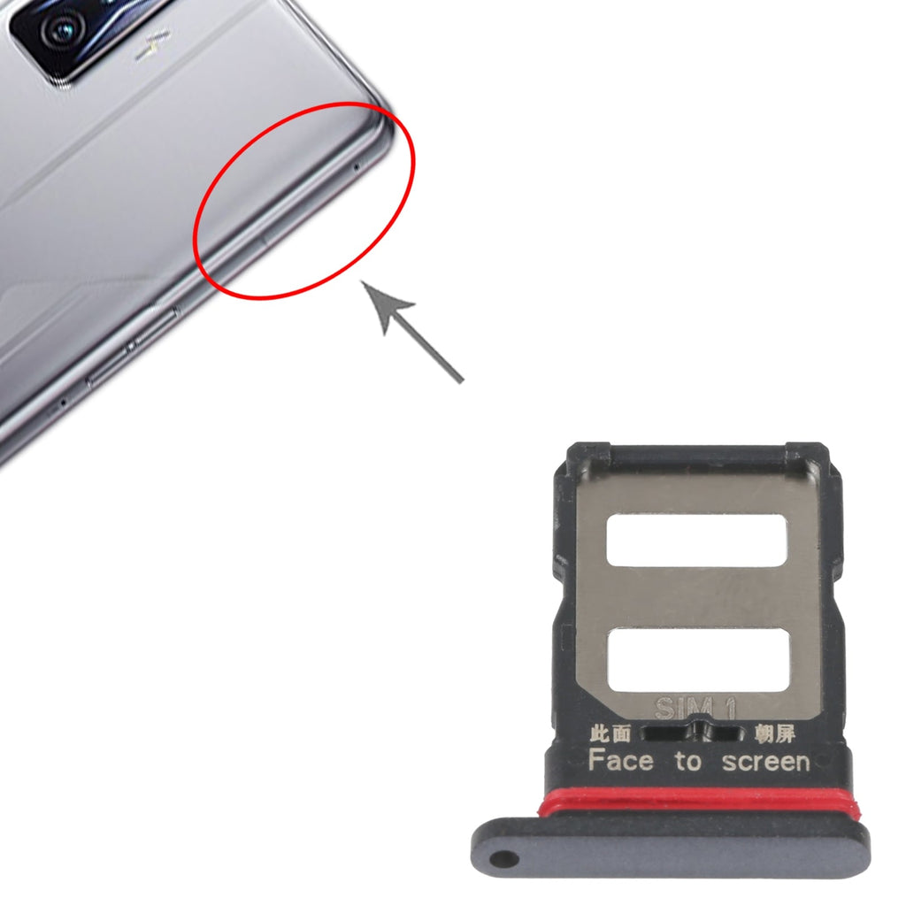 For Xiaomi Redmi K50/K50 Pro SIM Card Tray + SIM Card Tray (Black)