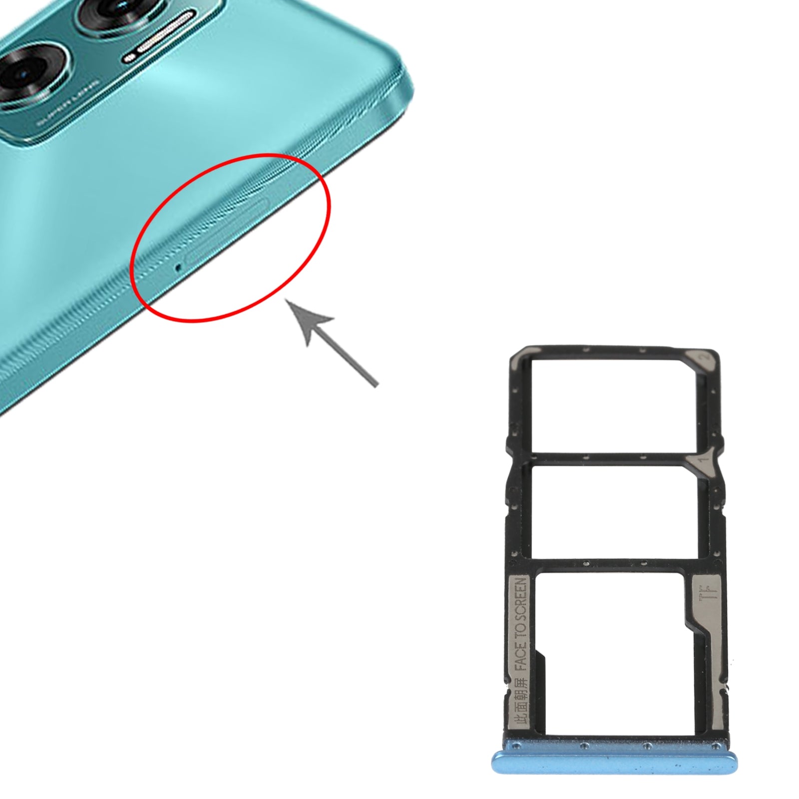 SIM Card Tray + SIM Card Tray + Micro SD Card Tray For Xiaomi Redmi 10 5G (Blue)
