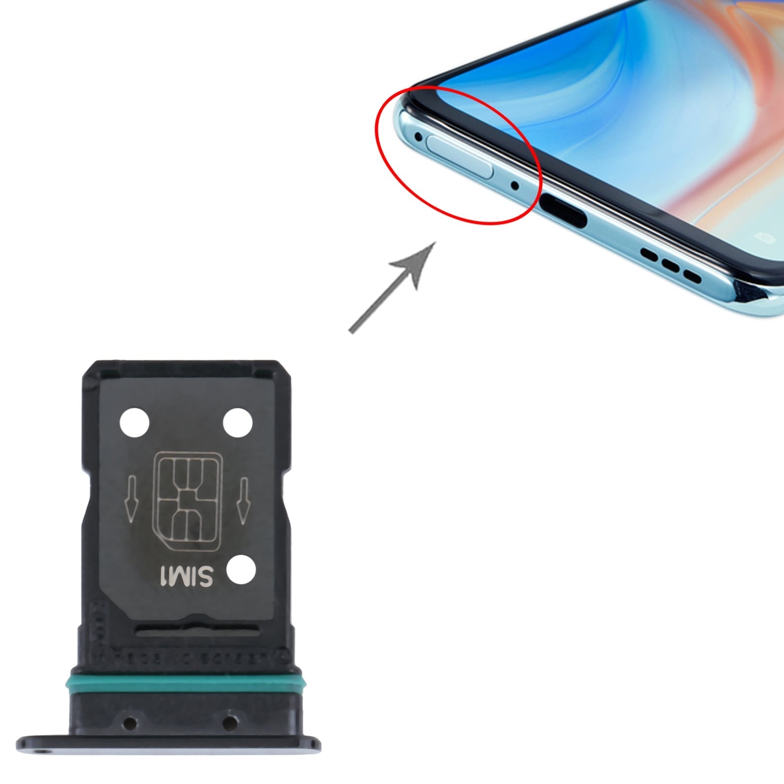 For OPPO Reno4 Pro 5G  SIM Card Tray + SIM Card Tray (Black)