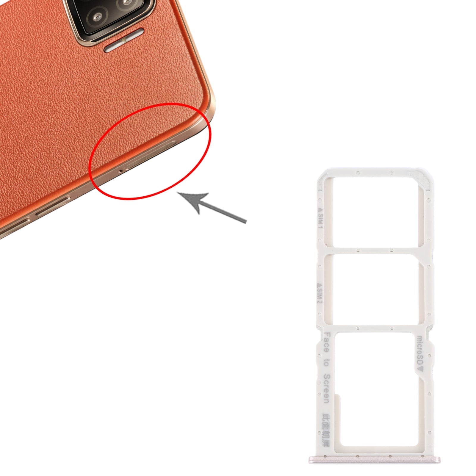 For OPPO A73 4G / F17 / A93 4G / A73 5G SIM Card Tray + SIM Card Tray + Micro SD Card Tray (Gold)