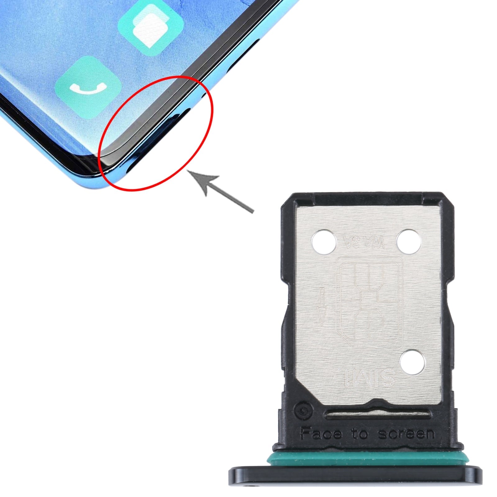 For OPPO Reno5 Pro 5G SIM Card Tray + SIM Card Tray (Black)