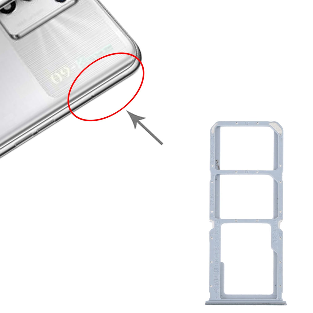 For OPPO K9S SIM Card Tray + SIM Card Tray + Micro SD Card Tray (Silver)