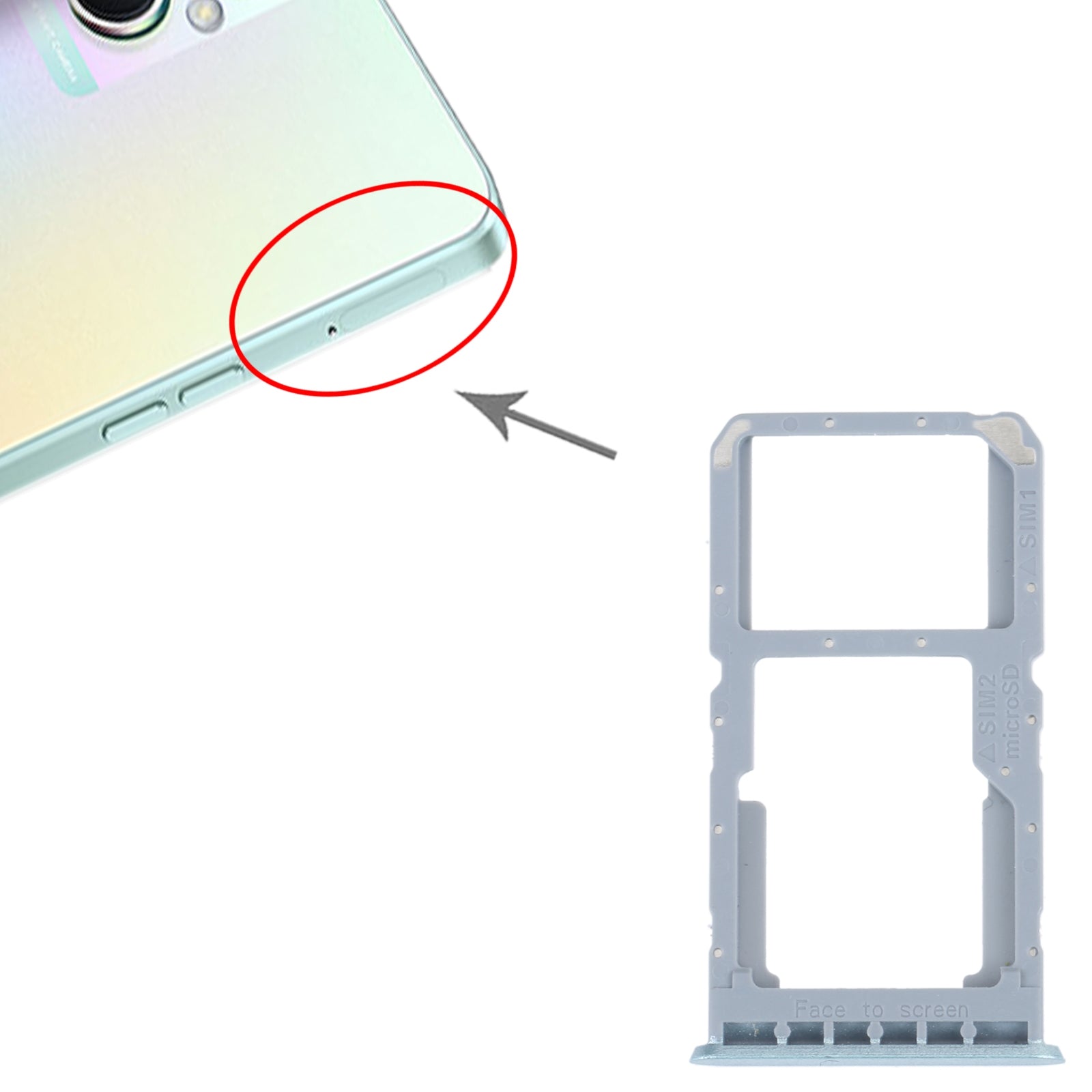 For OPPO A96 China SIM Card Tray + SIM / Micro SD Card Tray (Green)