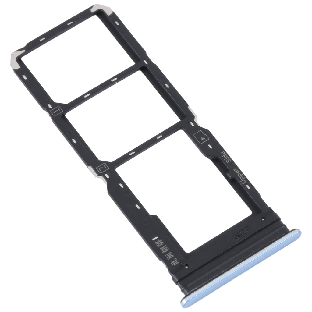 For vivo Y21 2021 / Y21S / Y21T / Y21T India SIM Card Tray + SIM Card Tray + Micro SD Card Tray (Light Blue)