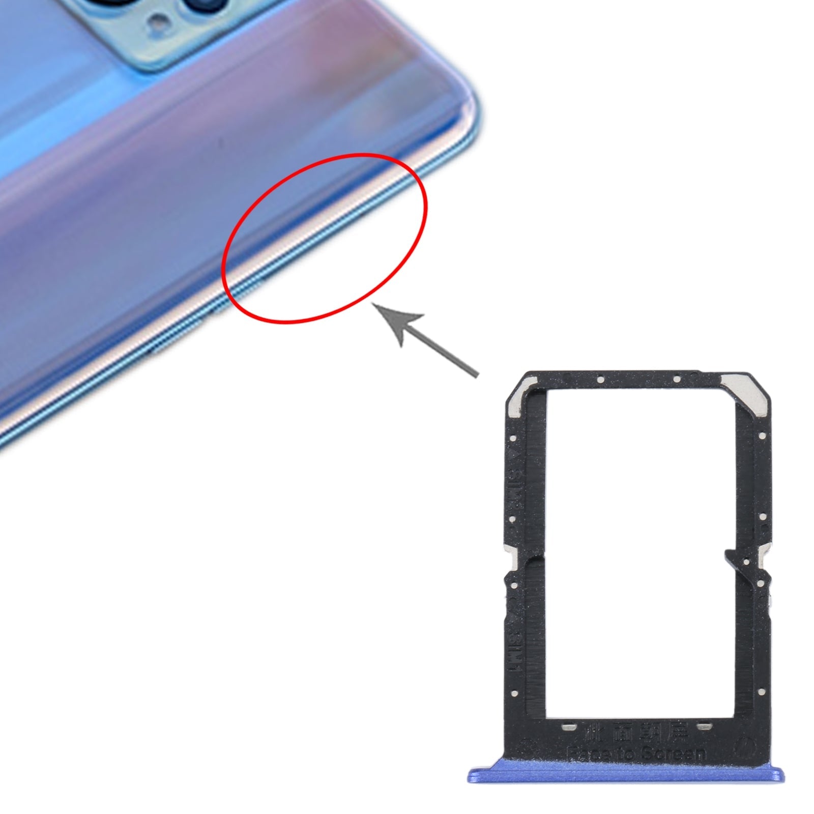 For Realme 9 Pro+ SIM Card Tray + SIM Card Tray (Blue)