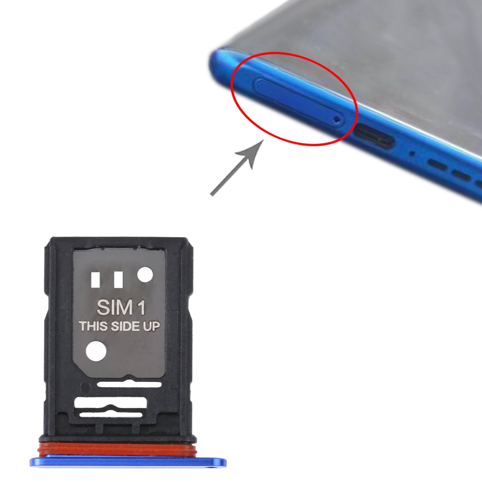For TCL 10 Plus Original SIM Card Tray + SIM / Micro SD Card Tray(Blue)