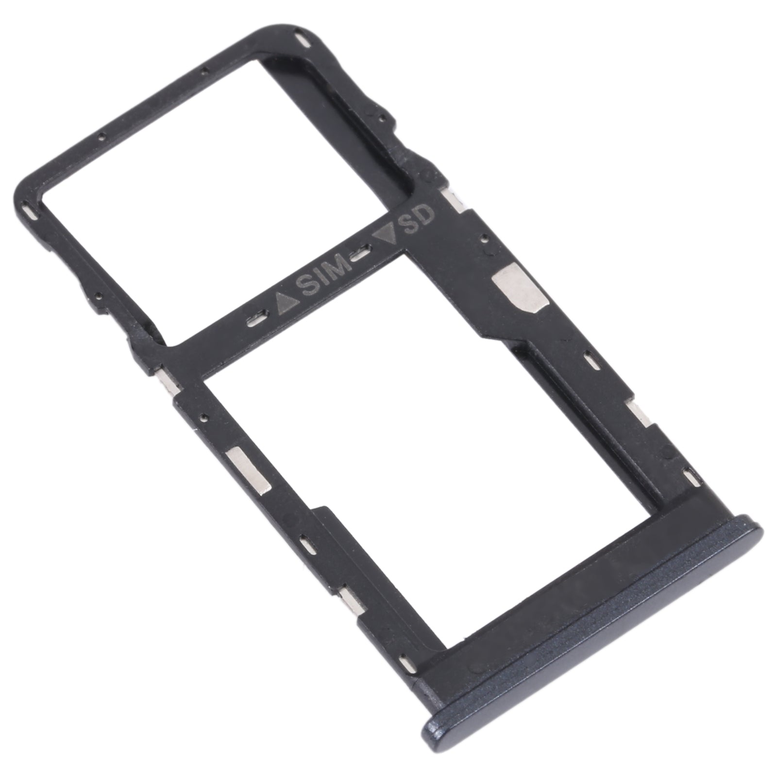 For TCL 20 R 5G Original SIM Card Tray + Micro SD Card Tray(Black)