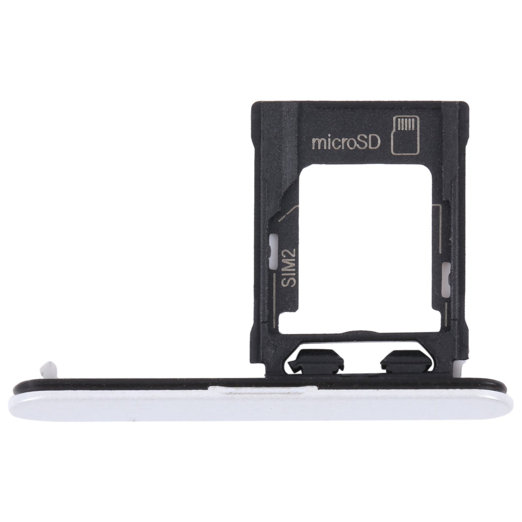 For Sony Xperia XZ1 Compact Original SIM Card Tray + Micro SD Card Tray (Silver)