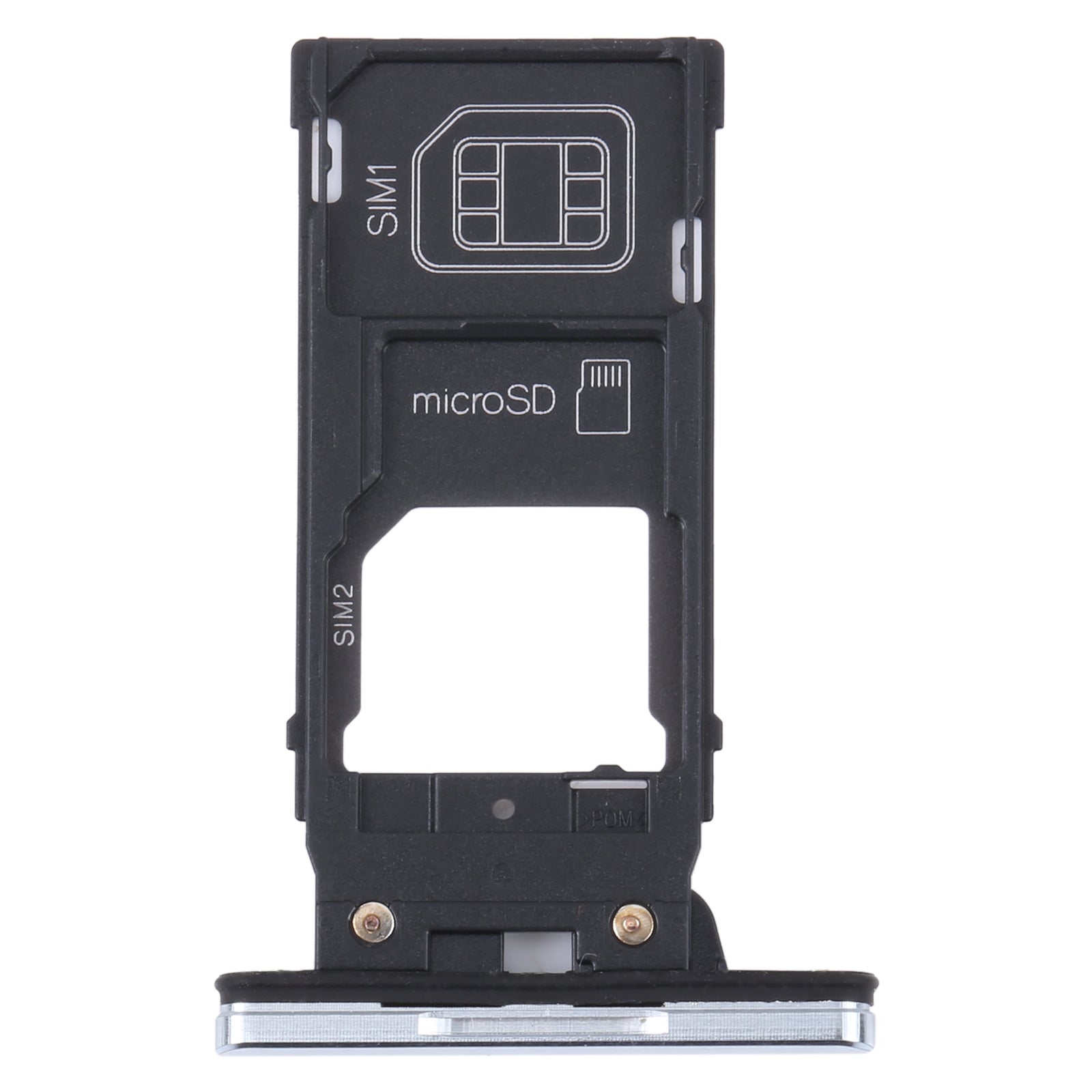 For Sony Xperia XZ2 Premium Original SIM Card Tray + SIM / Micro SD Card Tray (Silver)