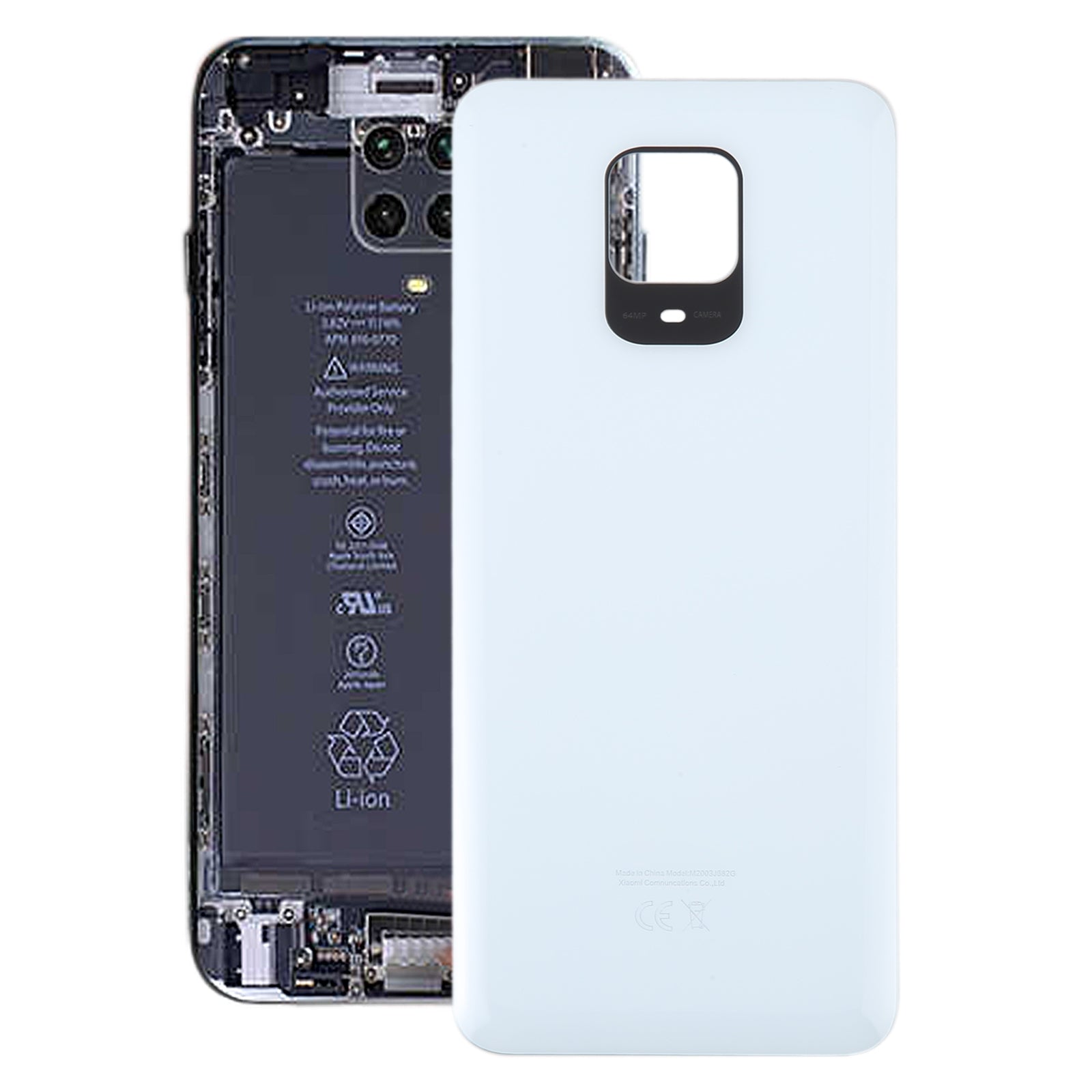 For Xiaomi Redmi Note 9 Pro India OEM Glass Battery Back Cover(White)