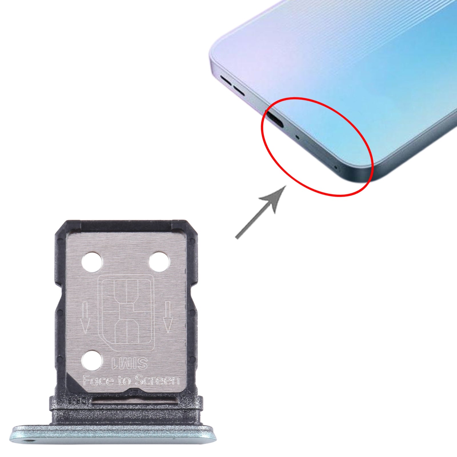 For OnePlus 10R 80W CPH2411 SIM Card Tray + SIM Card Tray (Green)