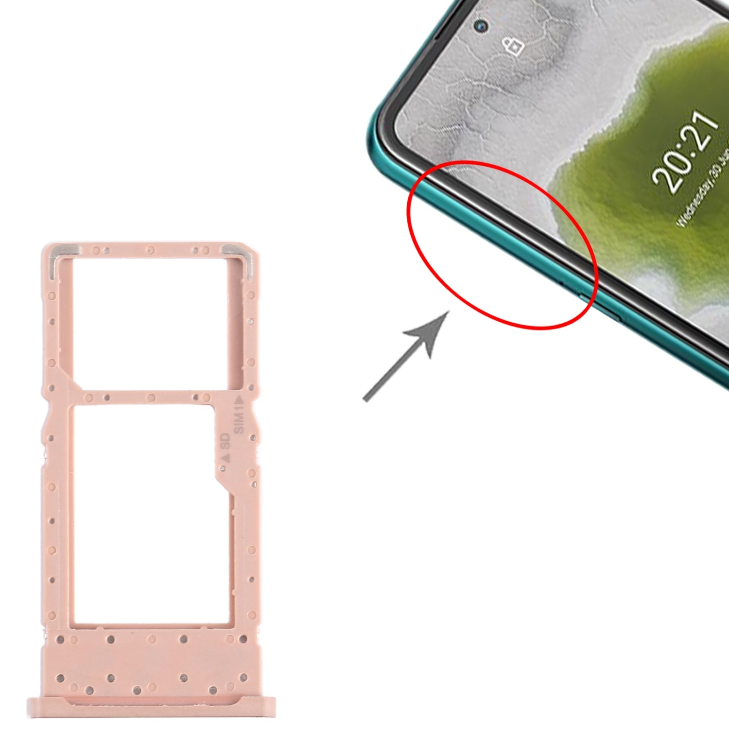 For Nokia X10 Original SIM + SIM / Micro SD Card Tray (Gold)