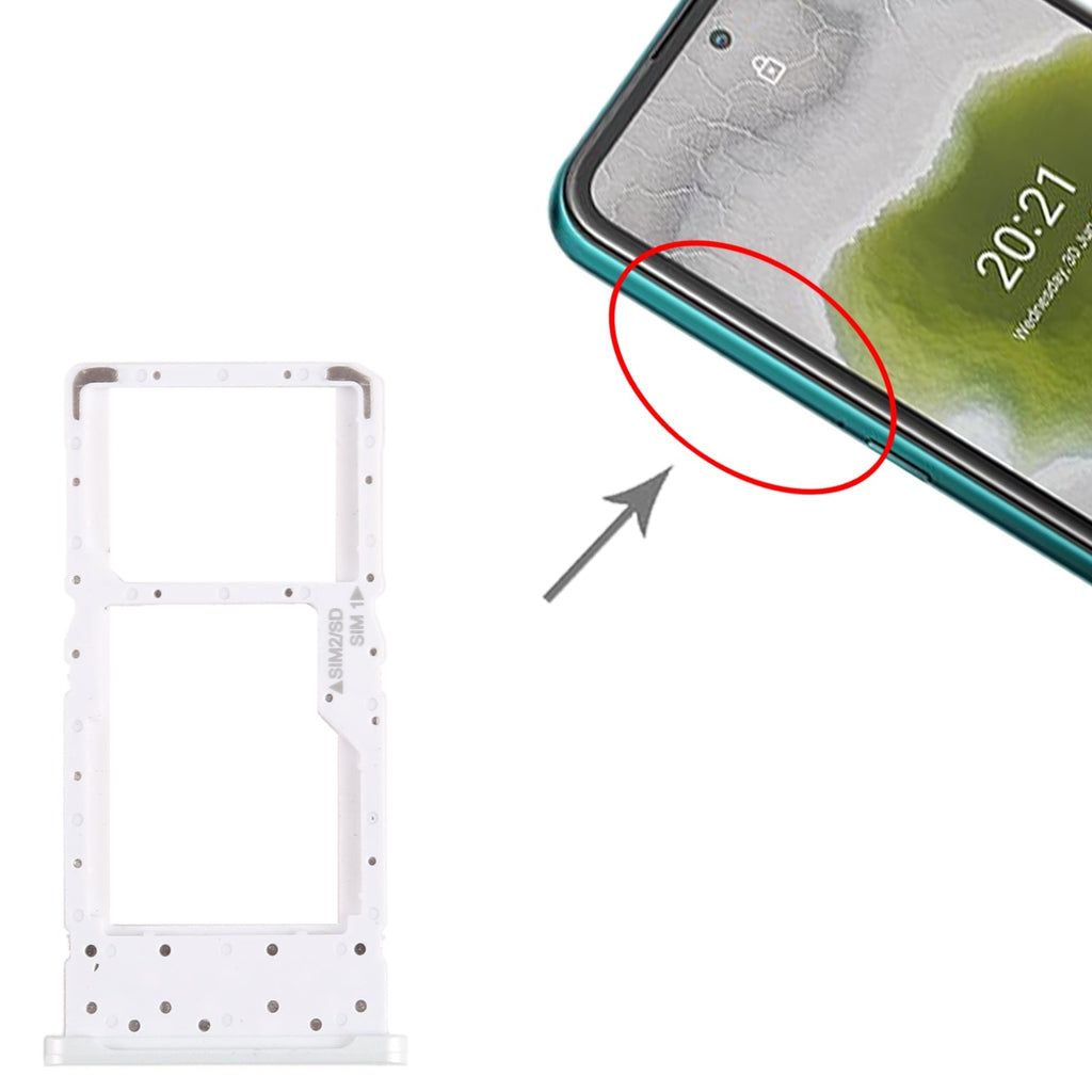 For Nokia X10 Original SIM + SIM / Micro SD Card Tray (White)