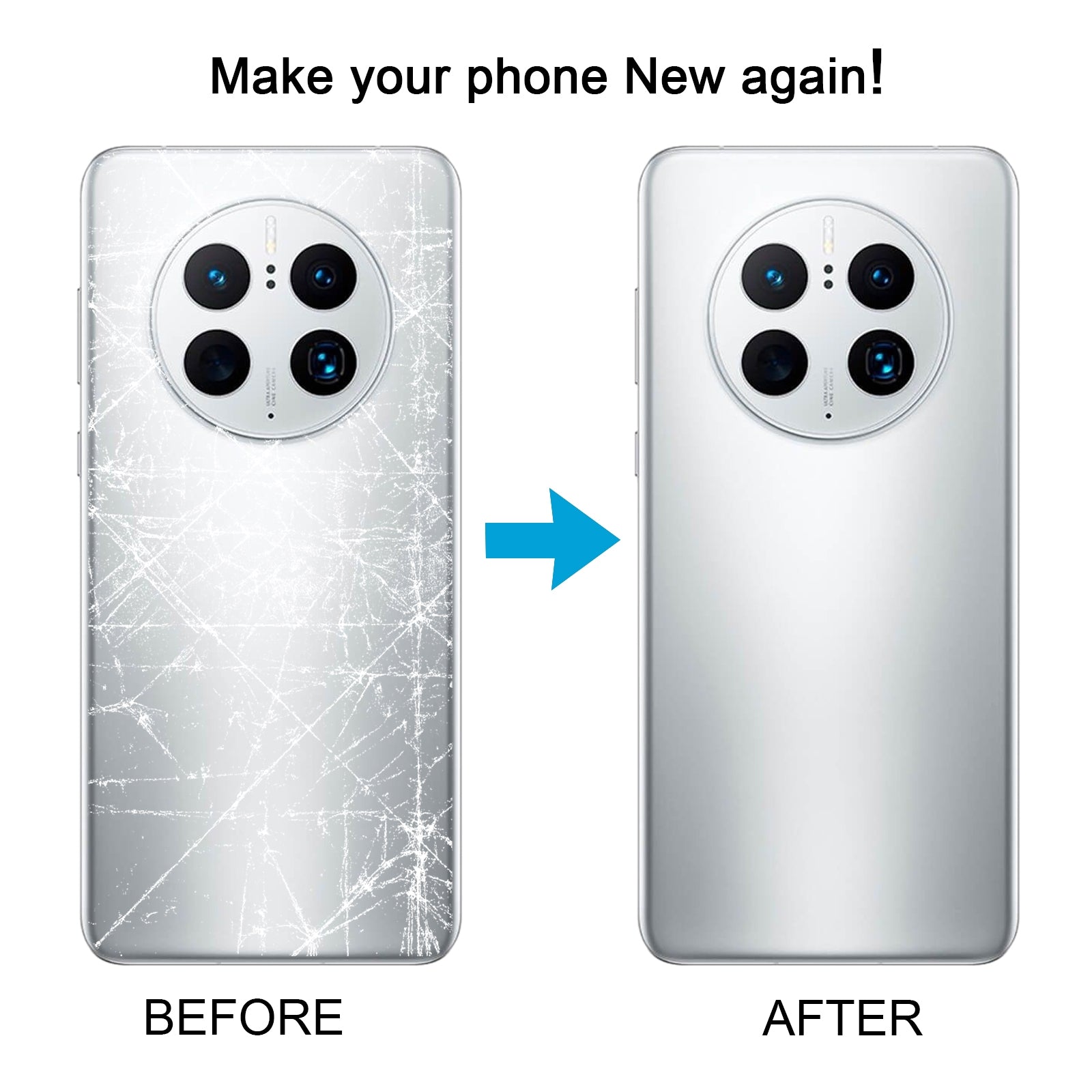 For Huawei Mate 50 Pro Battery Back Cover(Black)