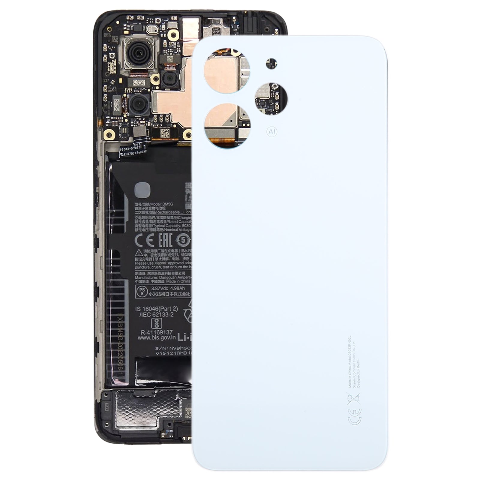 For Xiaomi Redmi 12 4G OEM Glass Material Battery Back Cover(White)