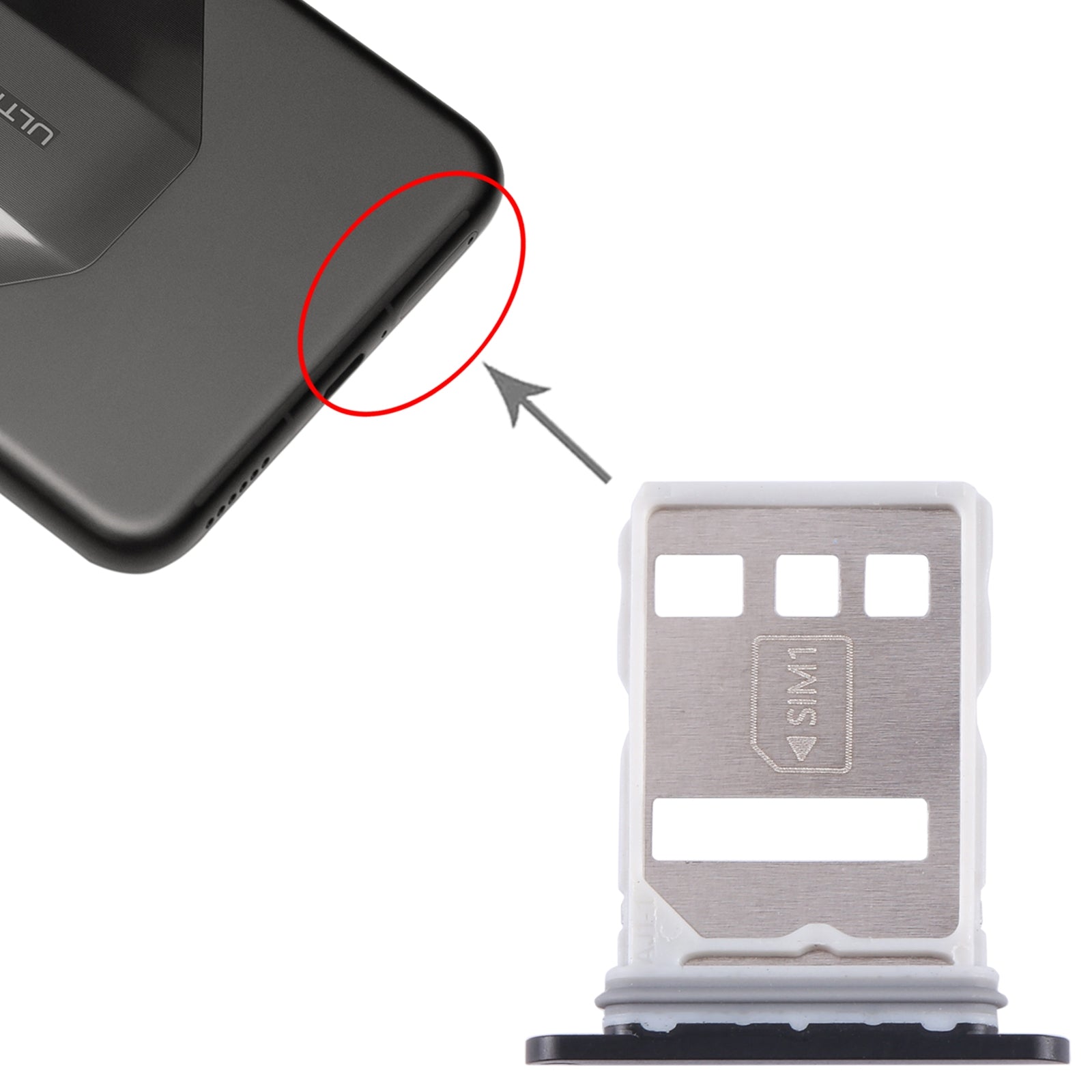 For Huawei Mate 60 RS Ultimate SIM + NM Card Tray (Black)