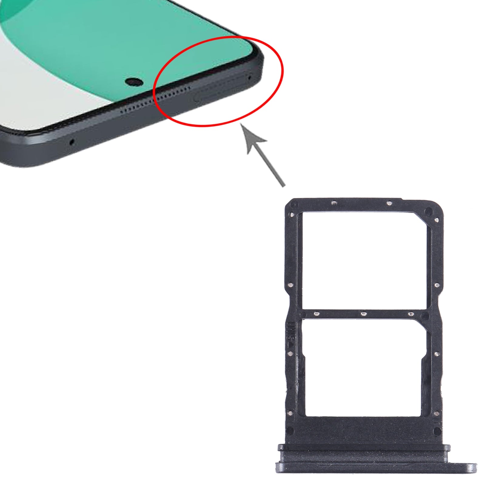 For Huawei Nova 11i SIM + SIM  Card Tray (Black)