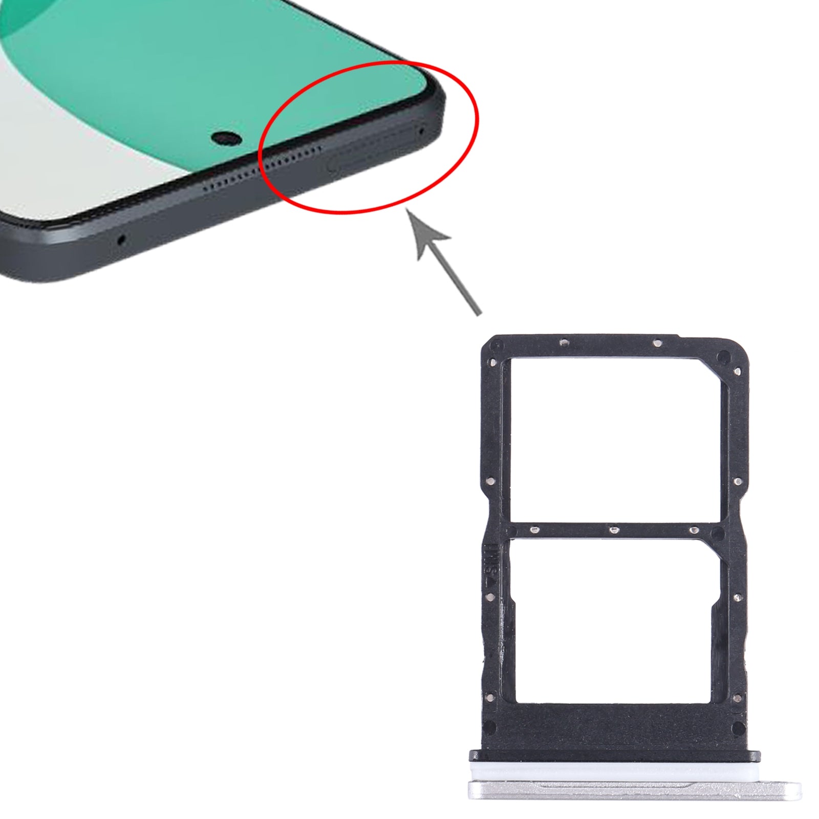 For Huawei Nova 11i SIM + SIM  Card Tray (Silver)