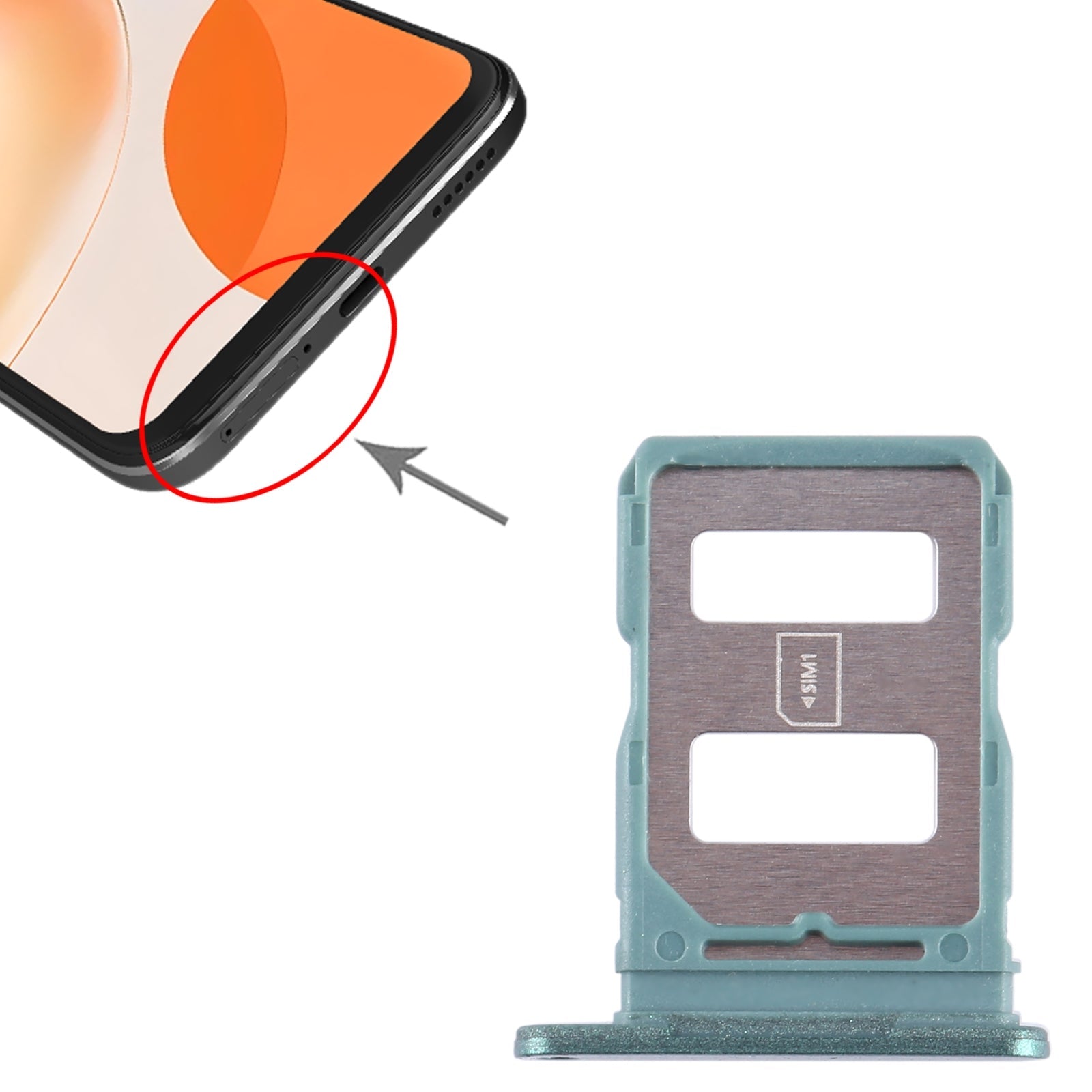 For Huawei Enjoy 60X SIM Card Tray (Green)