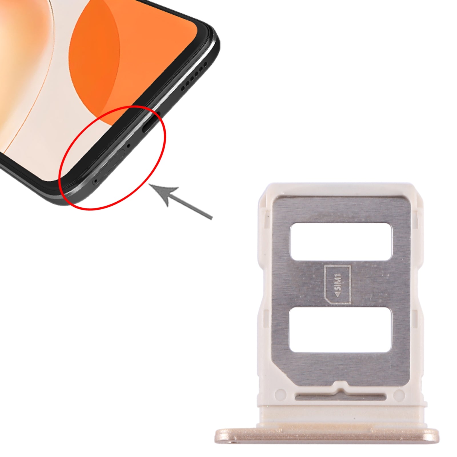 For Huawei Enjoy 60X SIM Card Tray (Gold)