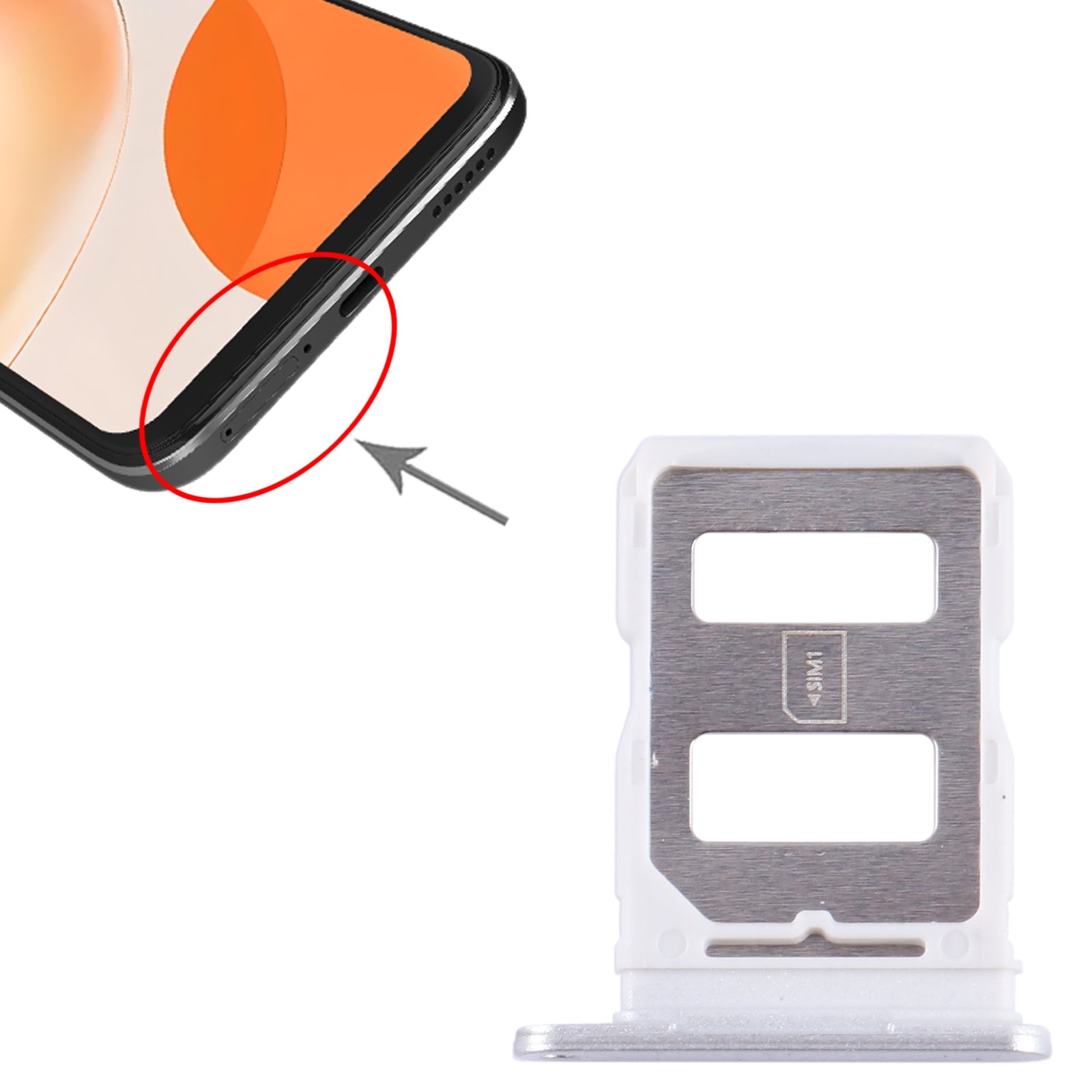 For Huawei Enjoy 60X SIM Card Tray (Silver)