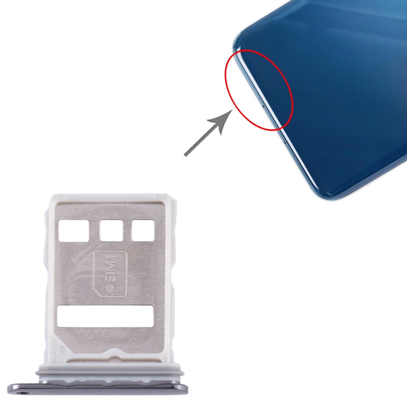 For Huawei P60 SIM + NM Card Tray (Black)
