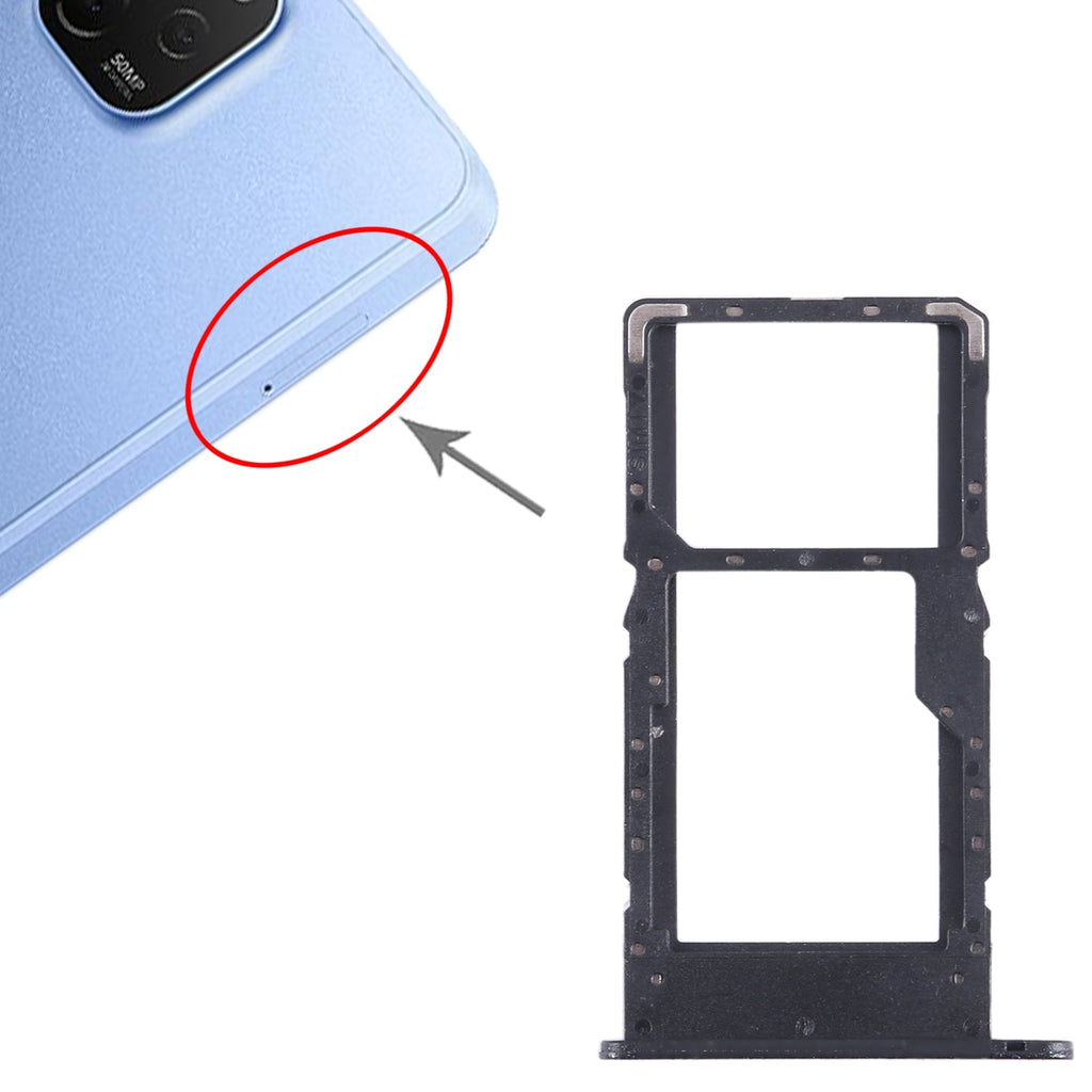 For Huawei nova Y61 SIM + SIM / Micro SD Card Tray (Black)