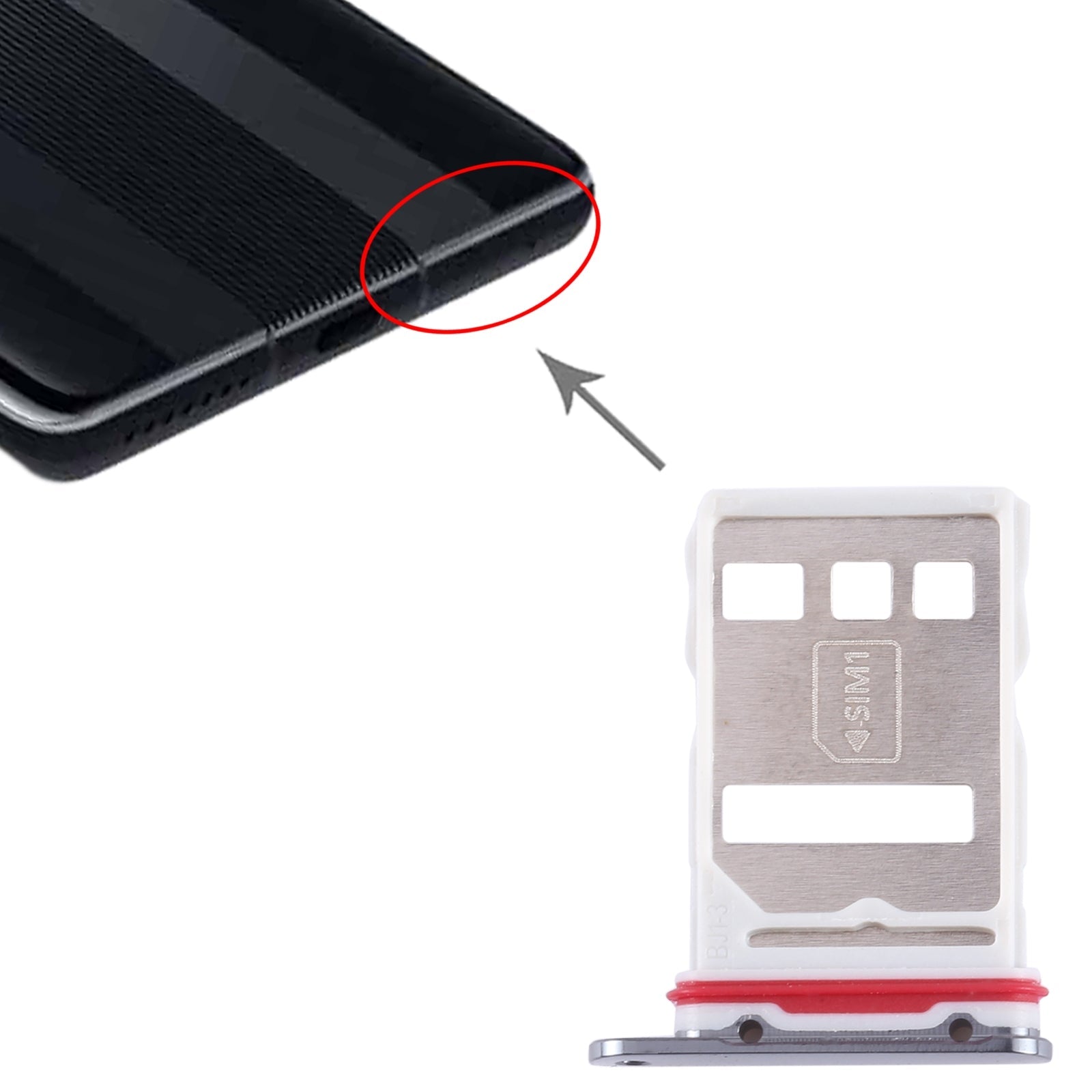 For Huawei Mate 50 RS Porsche Design SIM + NM Card Tray (Black)