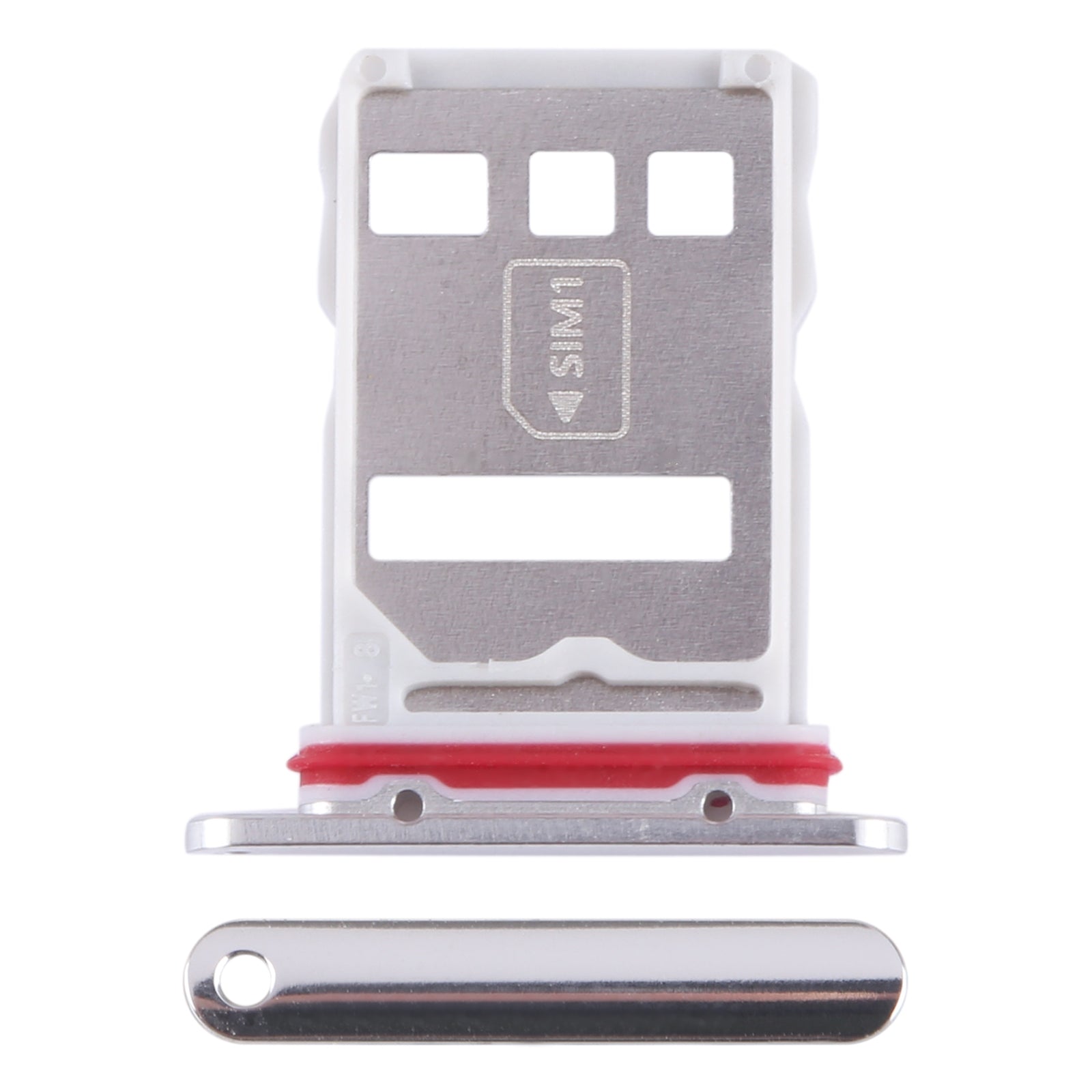 For Huawei Mate 50E SIM + NM Card Tray (Silver)
