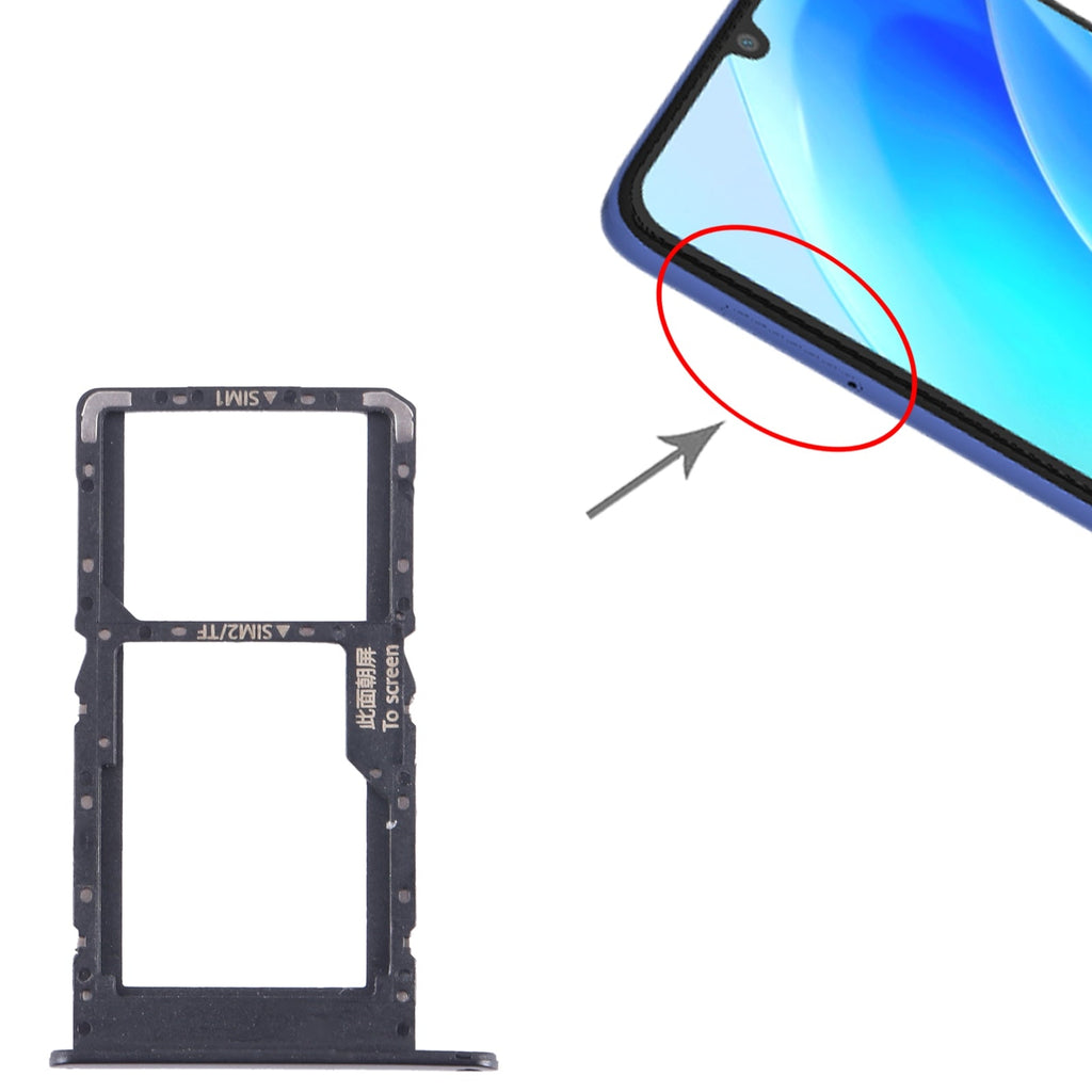 For Huawei nova Y70 SIM + SIM / Micro SD Card Tray (Black)