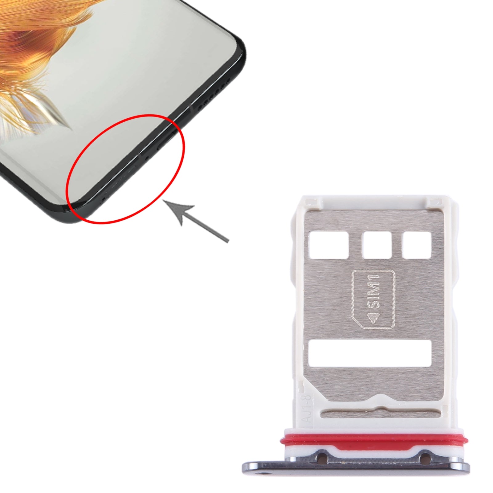 For Huawei Mate 50 Pro SIM Card Tray (Black)
