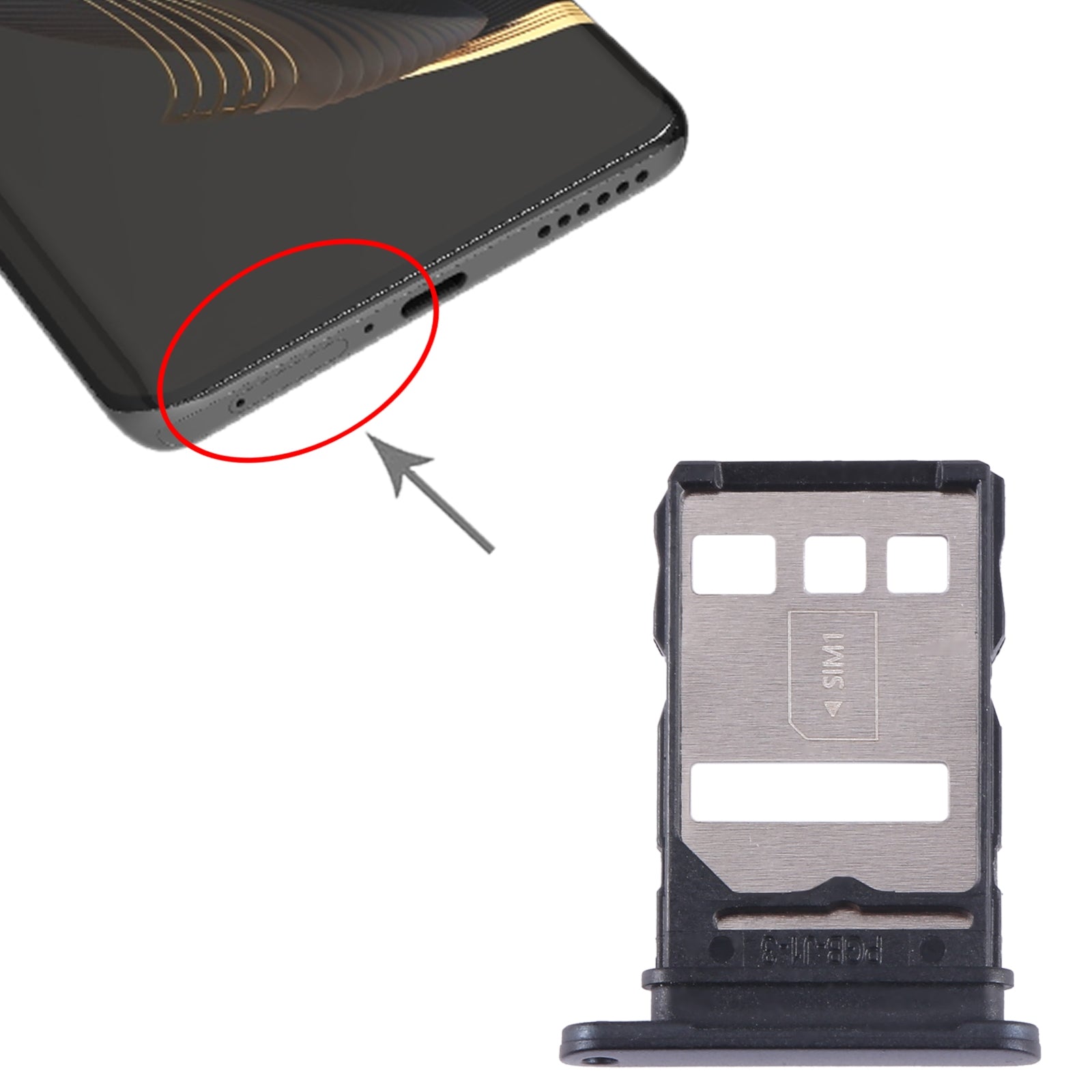 For Huawei nova 10 SIM Card Tray (Black)