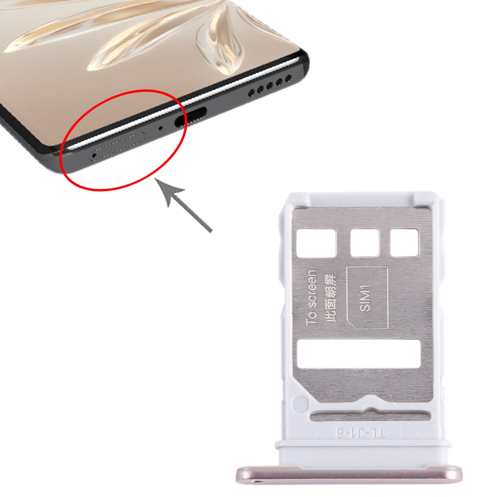 For Honor 70 SIM + SIM Card Tray (Gold)