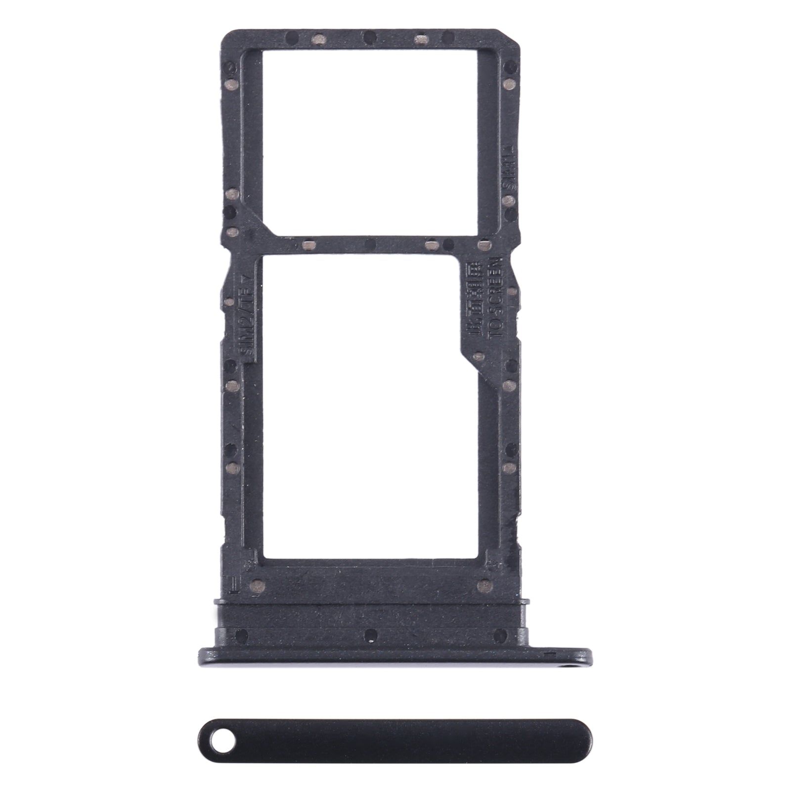For Honor Play6T SIM + SIM / Micro SD Card Tray (Black)
