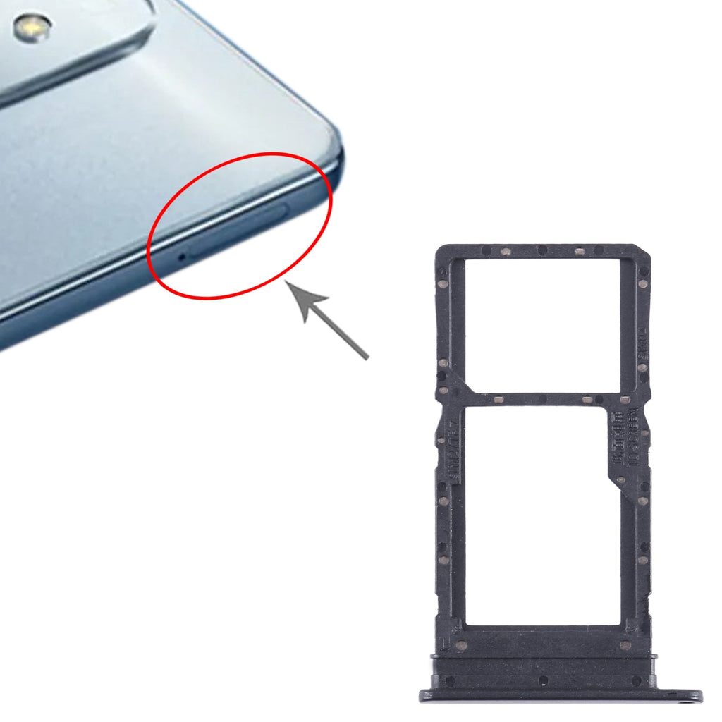 For Honor Play6T SIM + SIM / Micro SD Card Tray (Black)