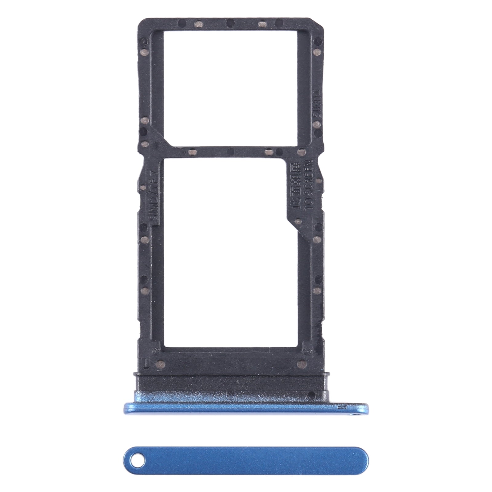 For Honor Play6T SIM + SIM / Micro SD Card Tray (Blue)