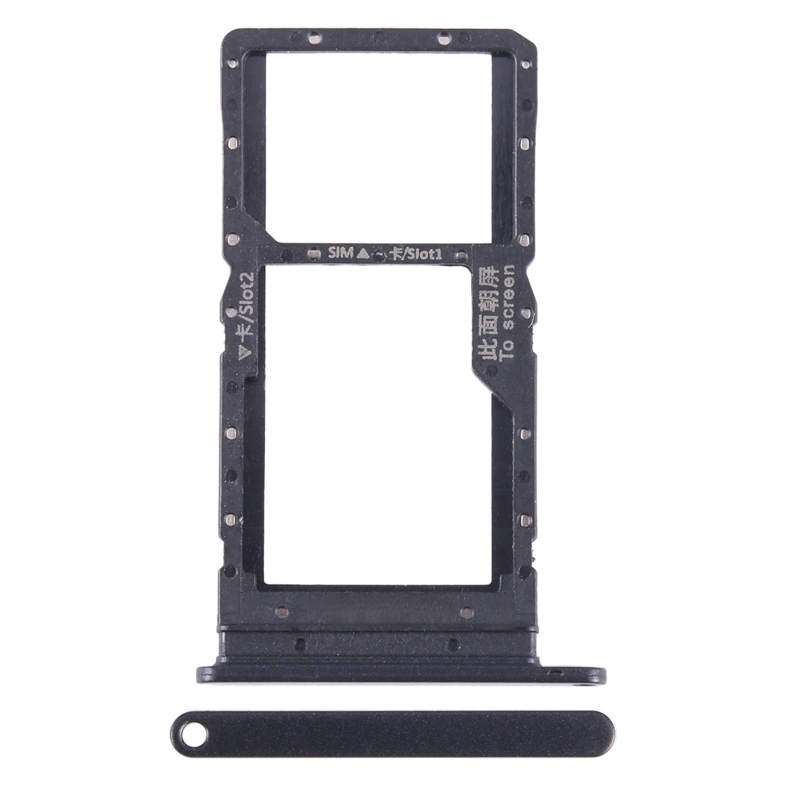 For Honor Play 20A SIM + SIM / Micro SD Card Tray (Black)