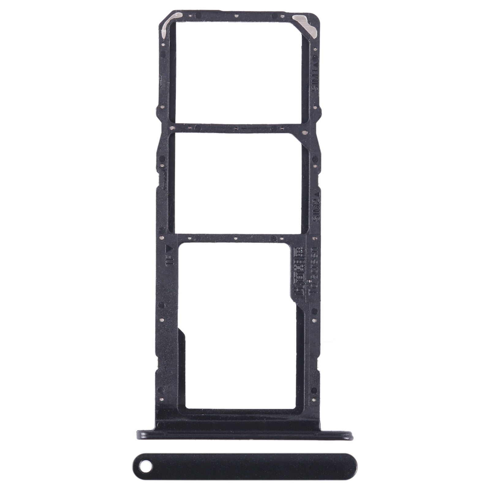 For Honor 10X Lite SIM + SIM + Micro SD Card Tray (Black)