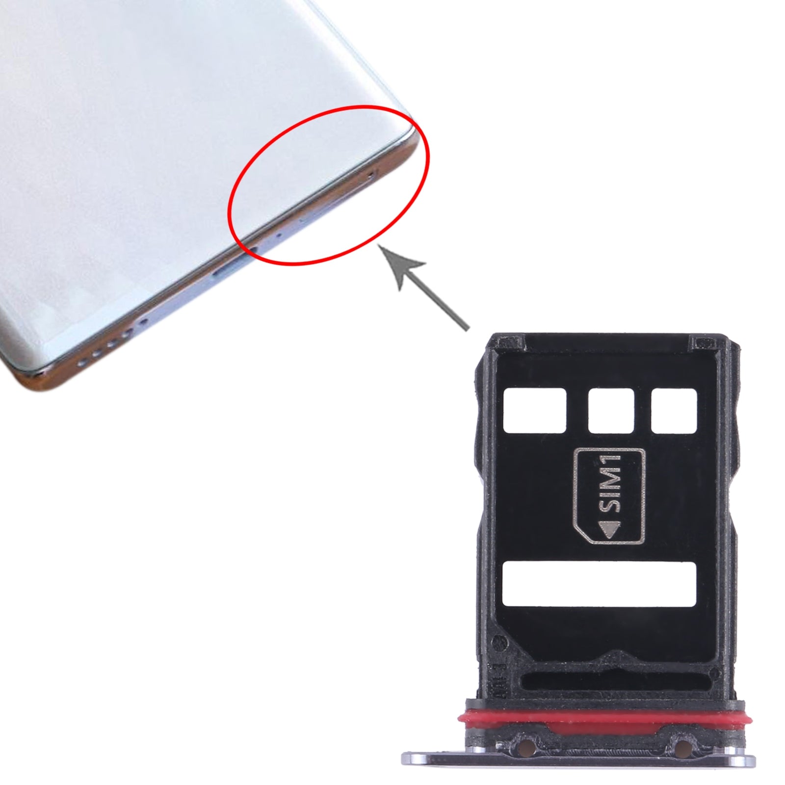For Honor Magic4 Ultimate SIM + NM Card Tray (Black)