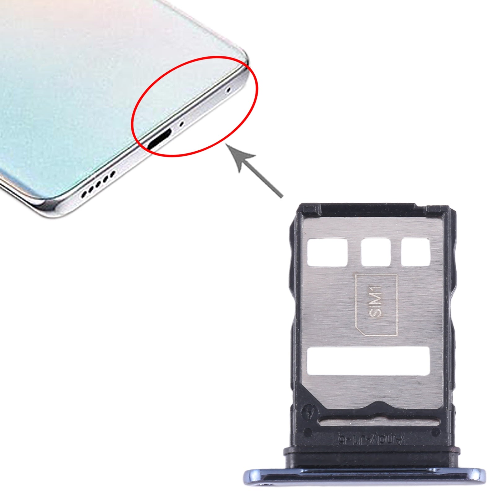 For Honor X40 GT SIM Card Tray (Silver)
