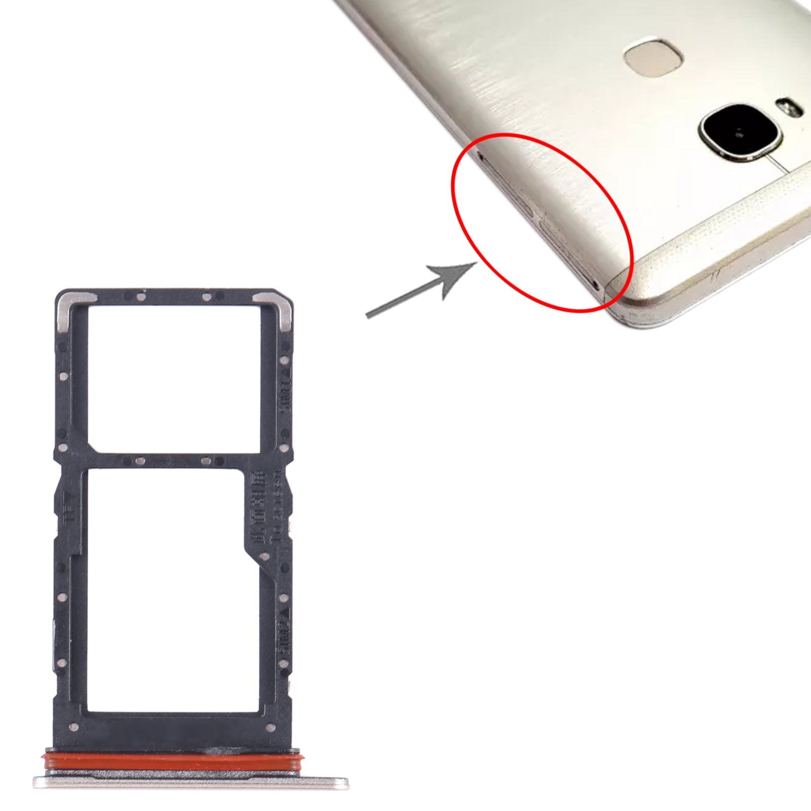 For Honor X5 SIM + SIM / Micro SD Card Tray (Gold)