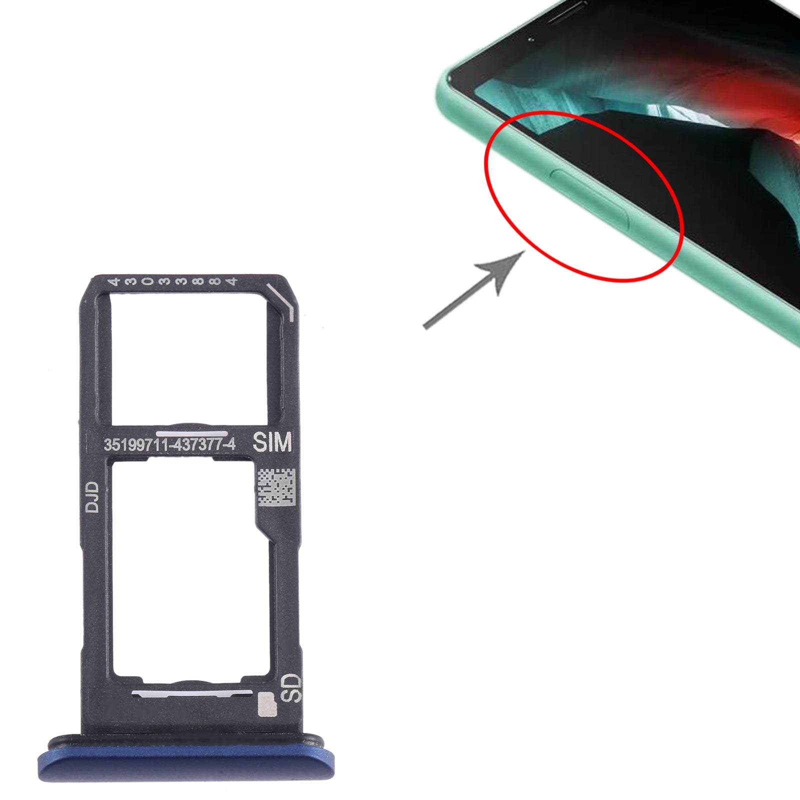 For Sony Xperia 10 II Original SIM + Micro SD Card Tray (Blue)