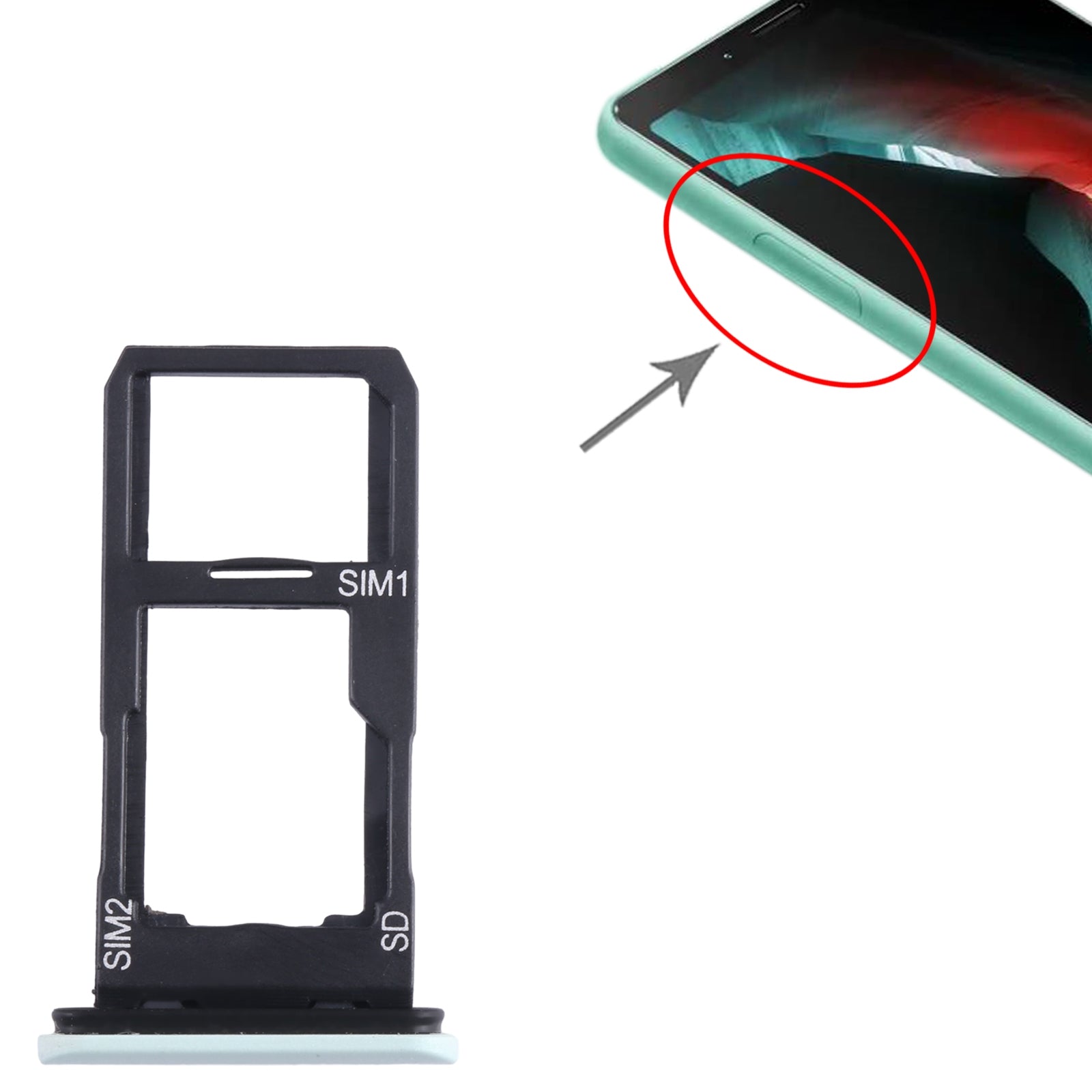 For Sony Xperia 10 II Original SIM + SIM / Micro SD Card Tray (Green)